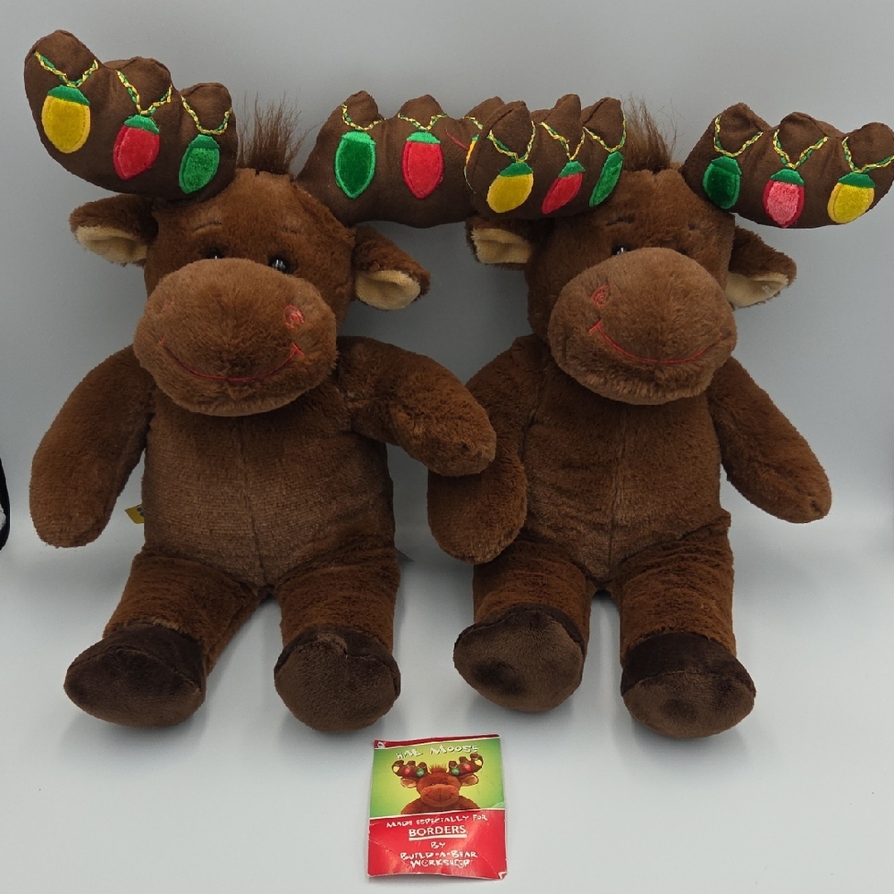 Build a Bear BAB HAL Moose Christmas Workshop Borders Exclusive Plush 15" 2ct